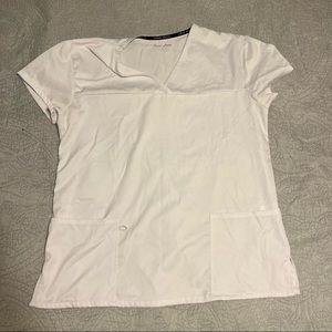 White scrub top size large gently used great for a school semester!